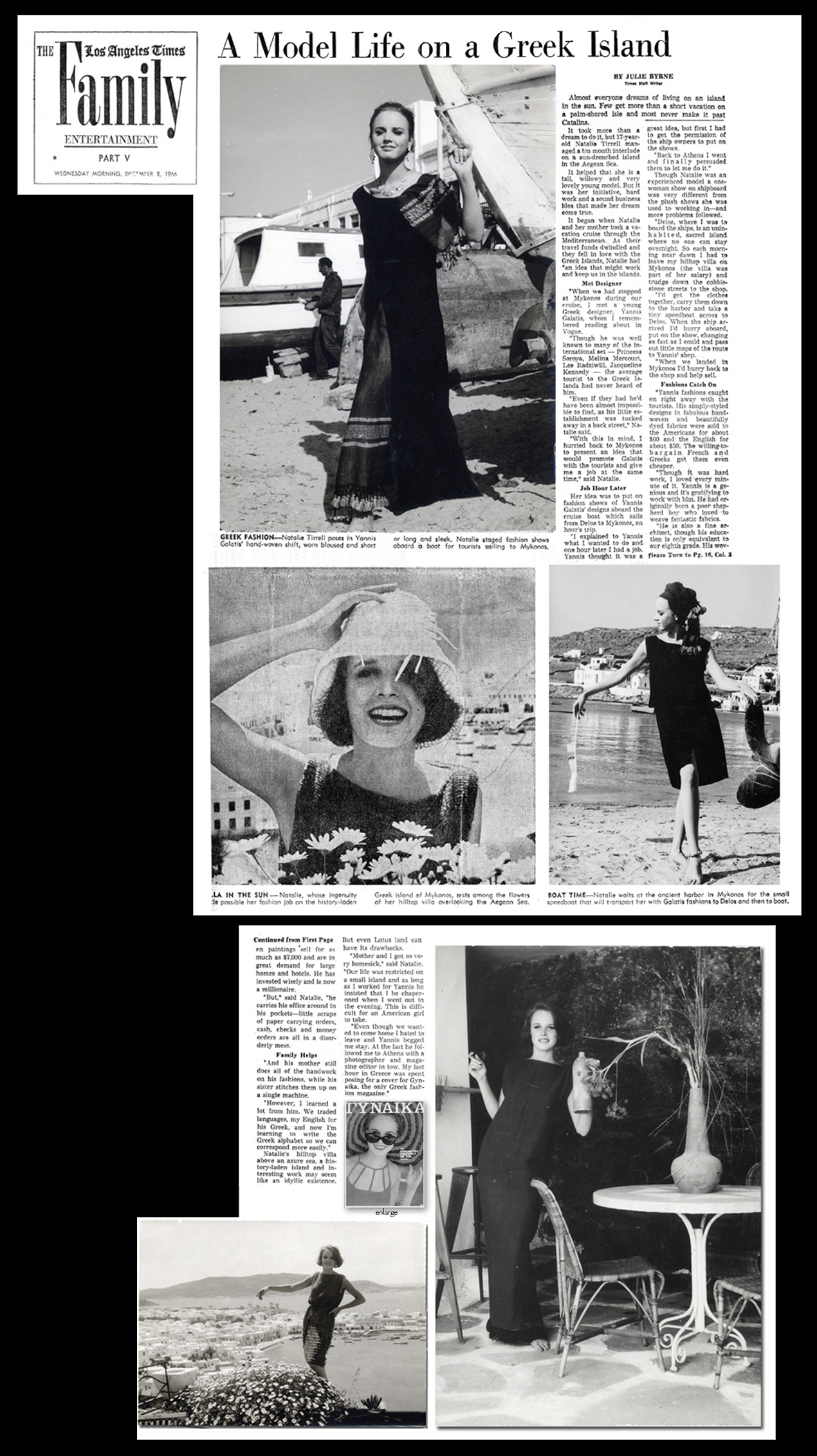 LA Times story about Natalie Tirrell's life on a Greek island